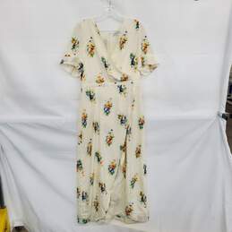 Madewell Ivory Floral Patterned Lined Maxi Dress WM Size 12