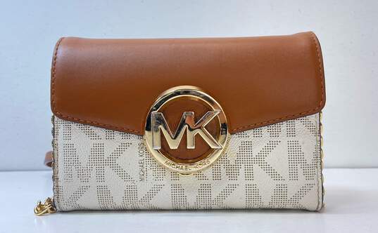 Michael Kors Monogrammed Crossbody Bag Brown, Khaki image number 1