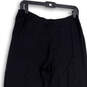 NWT Womens Black Lace Trim Elastic Waist Wide Leg Pull On Ankle Pants Sz M image number 4