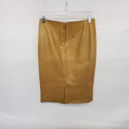 Dolce & Gabbana Women's Tan Leather Knee Length Skirt Size 38 image number 1