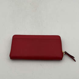 Womens Red Leather Inner Various Card Holder Zip Around Wallet alternative image