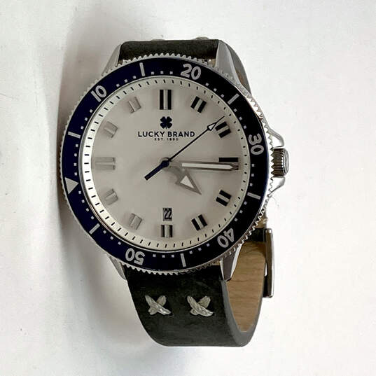Designer Lucky Brand Black Leather Strap Quartz Analog Wrap Wristwatch image number 1