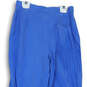 Womens Blue Pleated Front Slash Pockets Straight Leg Dress Pants Size 8P image number 4