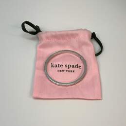 Designer Kate Spade Silver-Tone Sparkly Clear Stone Bangle Bracelet