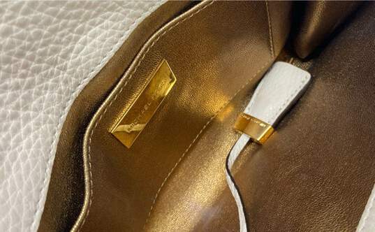 Michael Kors Leather Slide Lock Flap Crossbody Cream image number 6