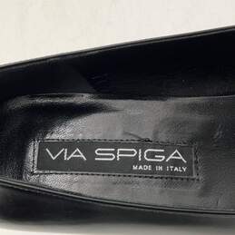 Via Spiga Womens Black Leather Square Toe Slip On Pump Heels Size 10 alternative image