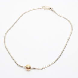 Sterling Silver Chain Anklet w/ 10K Yellow Gold Accent - 4.90g alternative image