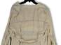 Womens Beige Roll Tab Sleeve Waist Belt Pockets Open-Front Jacket Size L image number 4