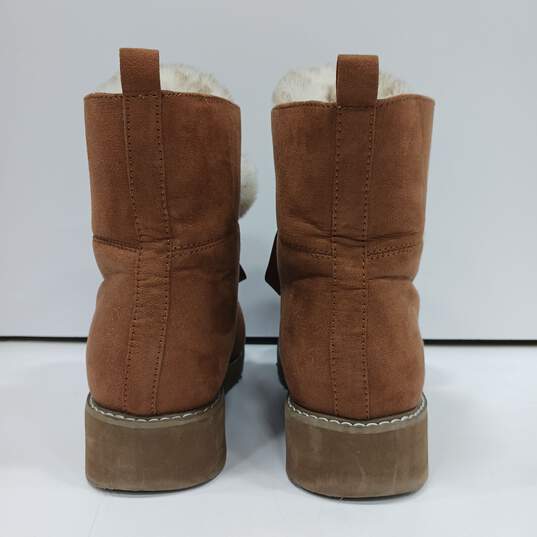 Women's Brown Fleece Lined Justfab Boots Size 8.5 image number 4