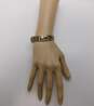 Vintage S Kirk & Son & Artisan 925 Citrine Cabochon Granulated Ring & Floral Repousse Cuff Bracelet 27.7g image number 2