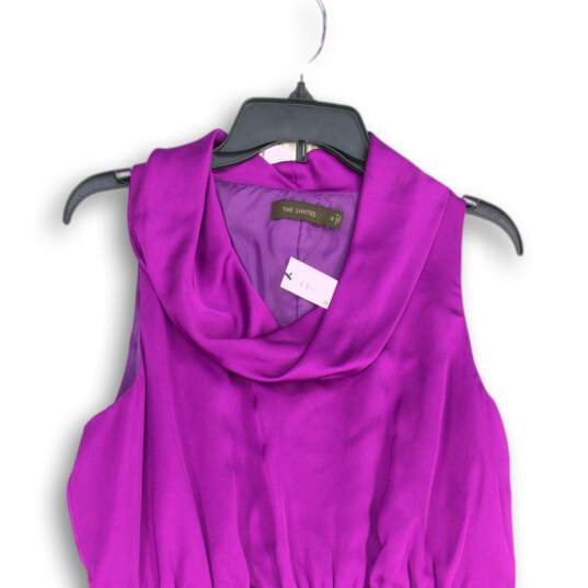 NWT The Limited Womens Purple Black Cowl Neck Sleeveless Sheath Dress Size 12 image number 3