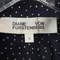 Diane Von Furstenberg Black Polka Dot Button Up Silk Blouse Size 4 image number 3