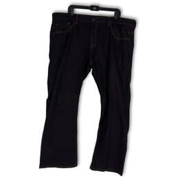 Mens Blue Denim Dark Wash Stretch Pockets Straight Leg Jeans Size 42x30
