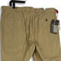 NWT Mens Khaki Flat Front Slash Pocket Straight Leg Dress Pants Size 42x32 image number 4