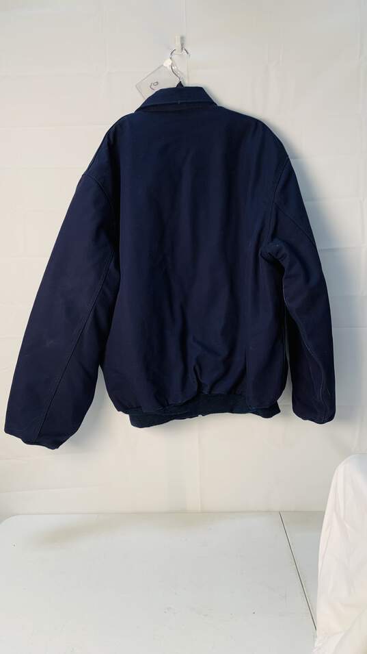 Men's Dark Navy Blue Carhartt Work Jacket Size: X-Large image number 2