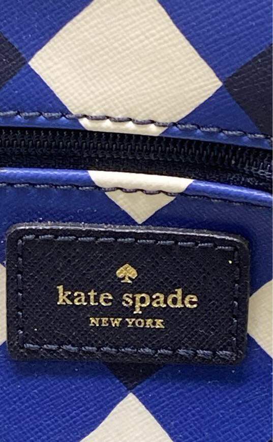 Kate Spade Blue/White Harmony Gingham Checkered Tote Bag image number 4