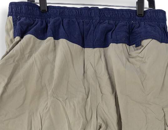 Mens Ivory Flat Front Elastic Waist Cargo Pocket Swim Trunks Size XL image number 4