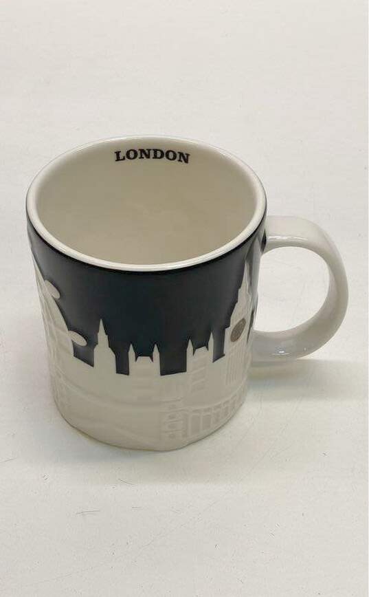 Starbucks City Mug Cup Relief Series London England black and white 16oz image number 1