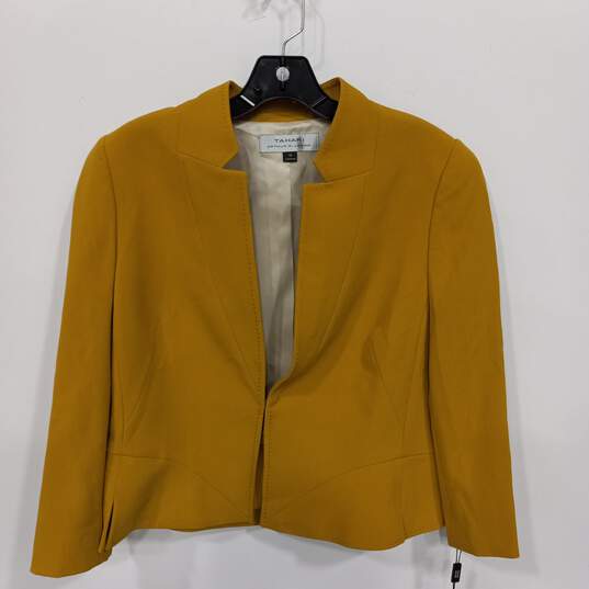 Tahari Women's Curry Yellow Blazer Size 12 NWT image number 1
