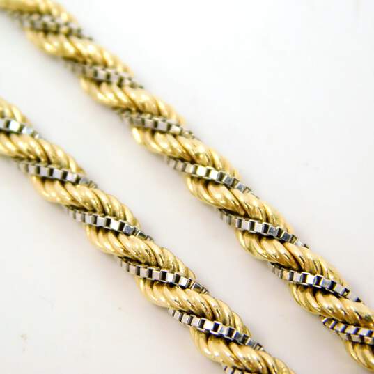 Fancy 14k Two Tone Gold Twisted Rope Chain Bracelet 10.4g image number 5