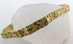 10K Yellow Gold Textured Matte & Polished Nugget Bracelet 14.0g