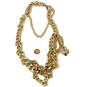 Designer Juicy Couture Gold-Tone Multi Strand Link Chain Necklace image number 3