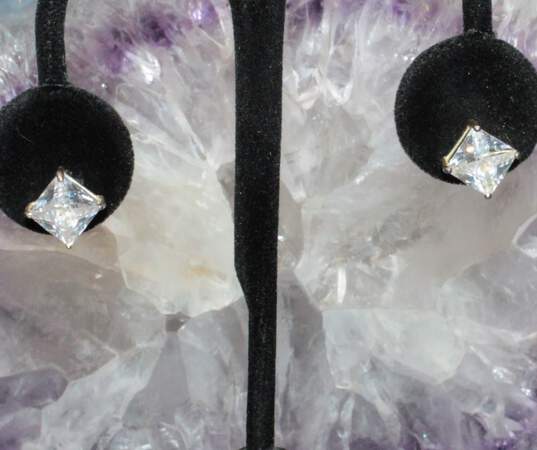 Bundle Of 3 Sterling Silver CZ Stud Earrings image number 7