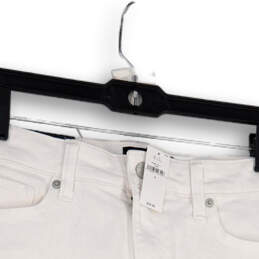 NWT Womens White Denim Pockets Flat Front Stretch Mini Skirt Size 8