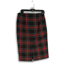Express Womens Multicolor Plaid Side Zip Knee Length Straight & Pencil Skirt 6 alternative image