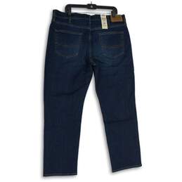 NWT Mens Dark Blue Denim Pockets Stretch Straight Leg Jeans Size 38x30 alternative image