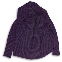 INC International Concepts Womens Purple Black Striped Cardigan Sweater Size XL alternative image