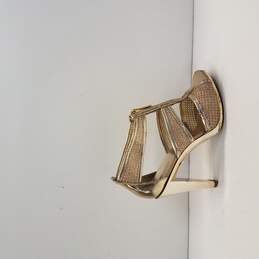 MICHAEL Michael Kors Berkeley T-Strap Pale Gold Heels Size 6M