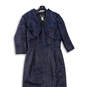 Womens Black Blue Floral 3/4 Sleeve Square Neck Sheath Dress Size 10 image number 3