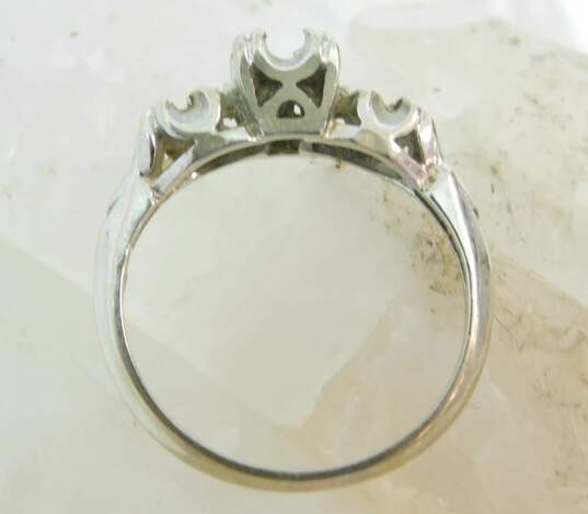 Antique 13K White Gold Trio Ring Setting 2.0g image number 6