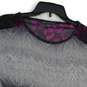 Womens Purple Printed Short Sleeve Crew Neck Sheer Blouse Top Size XS/TP image number 3