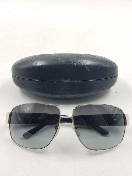 Prada Silver Tinted Aviator Sunglasses image number 1