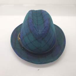 Vintage Green Tartan Wool Fedora Hat  Women's Size Small alternative image