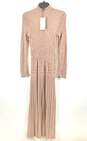 Zara Brown Ruched Maxi Dress - Size Medium NWT image number 2