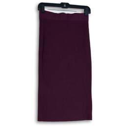 NWT Loft Womens Purple Stripe Elastic Waist Pull-On Straight & Pencil Skirt XS alternative image