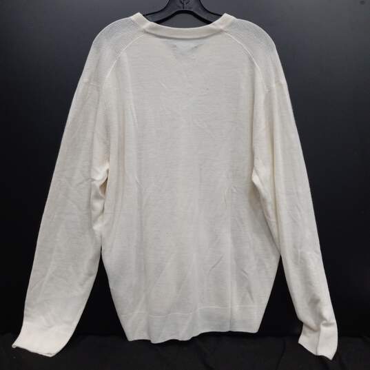 Dockers Men's Ivory LS V-Neck Sweater Sze XL NWT image number 4
