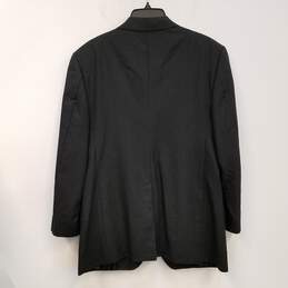 Mens Black Pinstripe Long Sleeve Single Breasted Blazer Jacket Size 54 alternative image