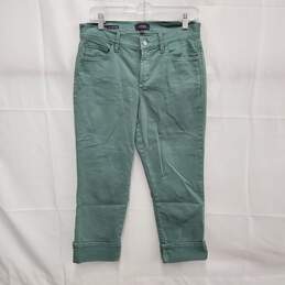 NWT DAYLA WM's Wide Cuff Capri Green Jeans Size 4x 24