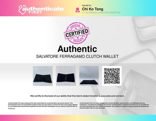 Authentic Salvatore Ferragamo Black Clutch Wallet image number 7