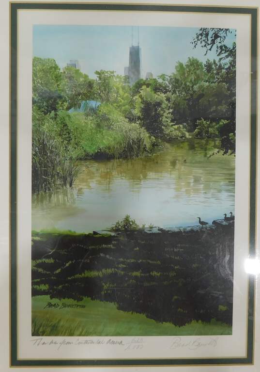 Limited Edition  Signed Lithograph of Chicago Lincoln Park by Brad Bennett image number 2