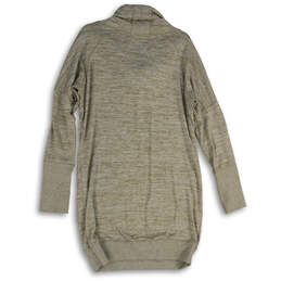 Womens Tan Cowl Neck Drawstring Zipper Pocket Sweater Dress Size Large alternative image