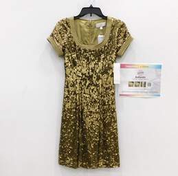 Women's Badgley Mischka Gold Sequin Dress Size 0