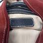 Vintage Norm Thompson Red/Maroon Suede Leather Backpack image number 4