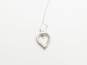 10K White Gold 0.43 CTTW Diamond Open Heart Pendant Necklace 2.4g image number 4