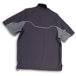 Mens Gray 1/4 Zip Crew Neck Short Sleeve Activewear T-Shirt Size Small alternative image
