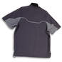 Mens Gray 1/4 Zip Crew Neck Short Sleeve Activewear T-Shirt Size Small image number 2